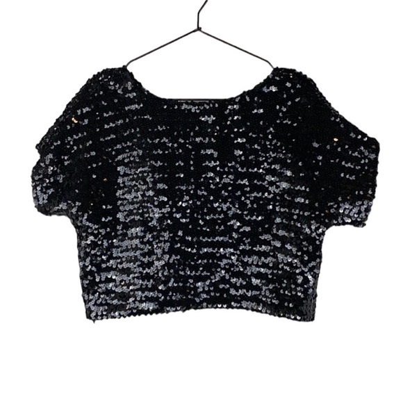 Vintage sequin black boxy top - Picture 1 of 6